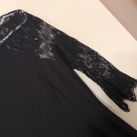 Black Lace Sleeve Dress - Picture 3 of 5